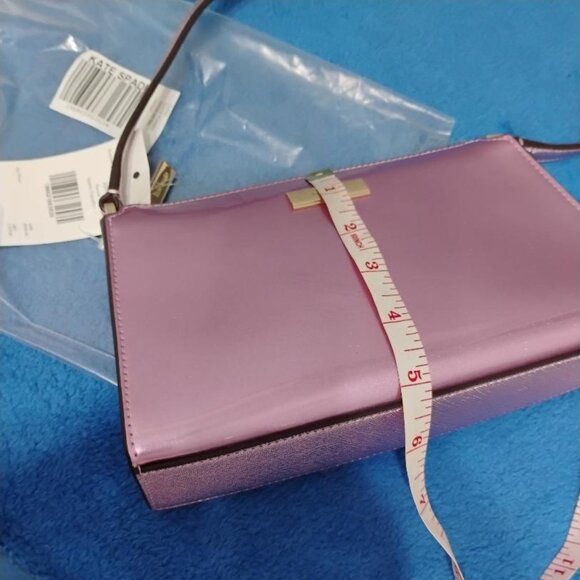 Kate Spade Kenzie Small Crossbody Bag Color Metallic Quartz Pink Patent.  NWT - Picture 8 of 12